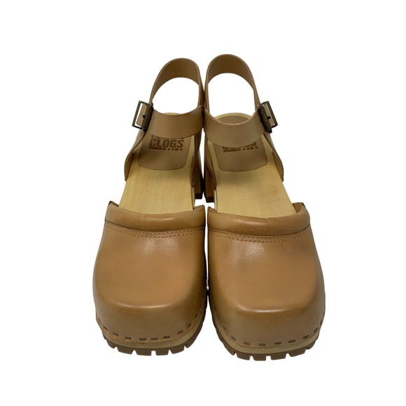 MIA Kaolin Size 10 Nude Leather Closed Toe Slingback Clogs NEW - Picture 4 of 8